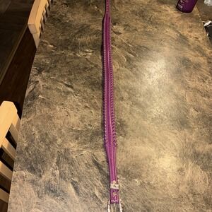 Justin Western Cowboy Belt Size 32 Top Grain Cowhide Embellished Purple W/buckle